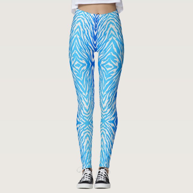 Leggings Impresión en animales de las bandas de tigre azul  (Anverso)