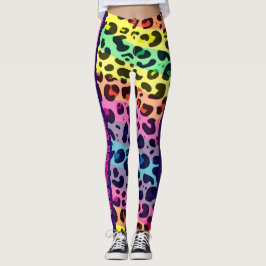 Leggings Impresión feroz del leopardo arcoiris del Vegan vi