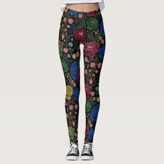 Leggings Impresión Flor de Medianoche (Anverso)