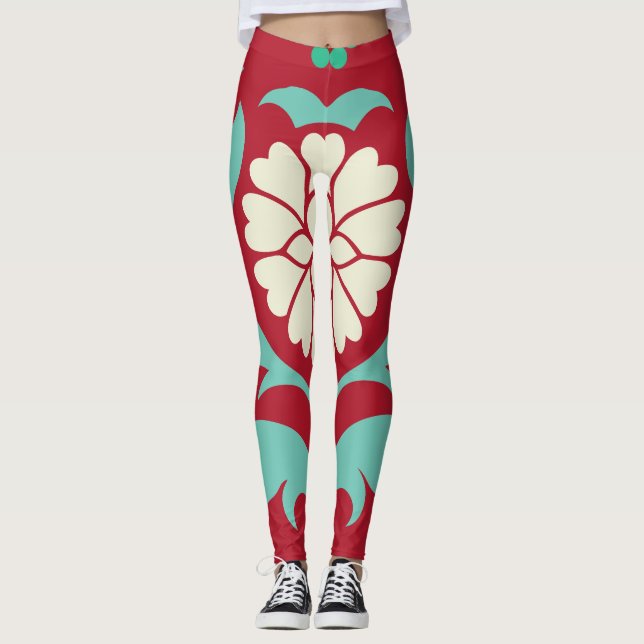 Leggings Impresión floral estilo Morris (Anverso)