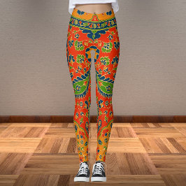 Leggings Impresión floral persa decorativa