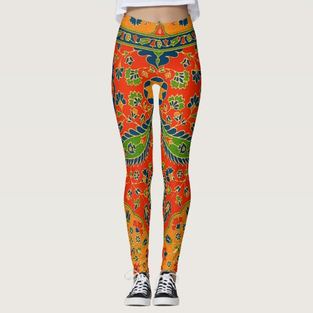 Leggings Impresión floral persa decorativa (Anverso)
