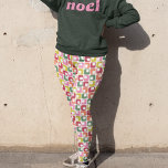 Leggings Impresión geométrica retro Navidades con patrones<br><div class="desc">Una elegante huella geométrica moderna en los colores retro de los años 70 de rojo,  verde,  naranja,  rosa y verde limón sobre blanco es la forma perfecta de añadir un estilo vintage a cualquier conjunto.</div>