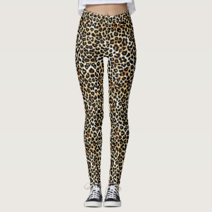 Leggings Impresión moderna de leopardo blanco de Black Tan