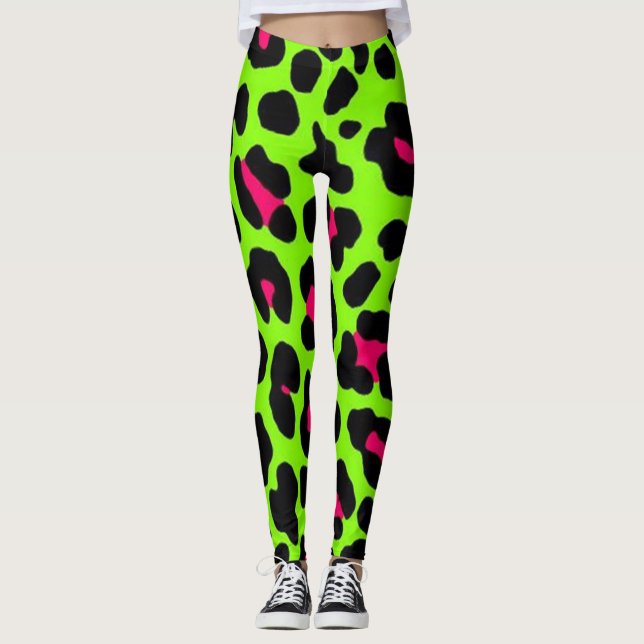 Leggings Impresión Neon Green Leopard (Anverso)