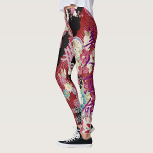 Leggings Impresión oriental del kimono