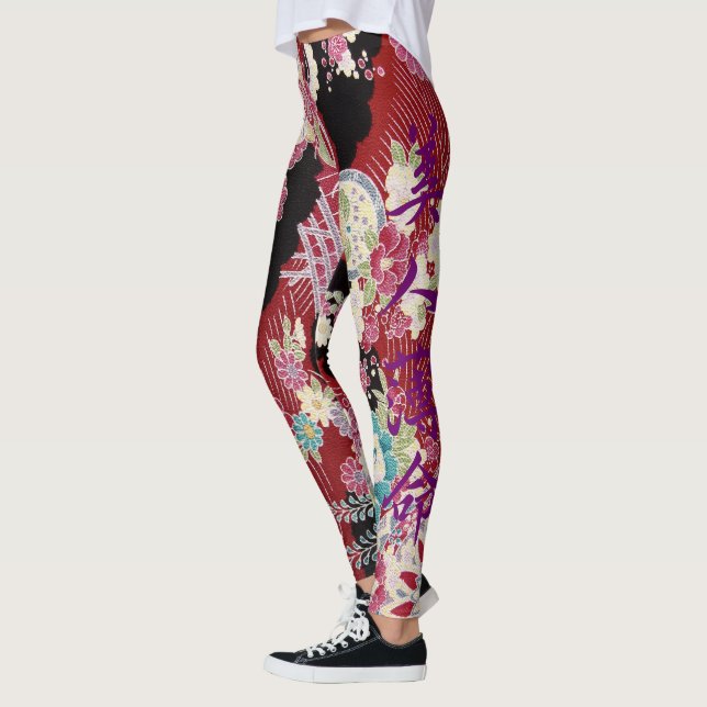 Leggings Impresión oriental del kimono (Izquierda)