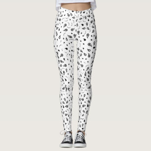 Leggings Impresión paisley en blanco y negro