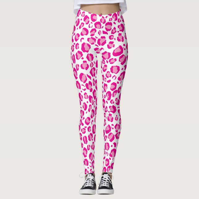 Leggings Impresión rosa sobre el fondo del personalizado (Anverso)