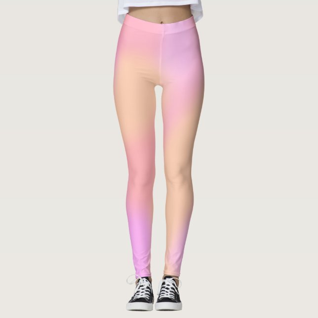 Leggings Impresión suave de mármol rosa rosa pálido Rubor l (Anverso)