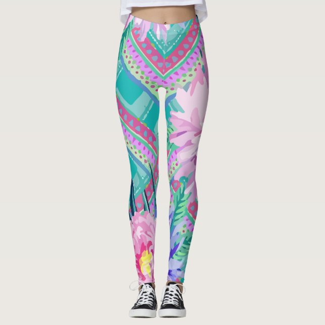 Leggings Impresión tribal azteca (Anverso)
