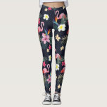 Leggings Impresión tropical de flamencos, flores botánicas<br><div class="desc">Disfrute de este estilo con estas leggings super adorables con una estampación floral y floral. Perfecto para salir de noche,  hacer ejercicios o vestirse de forma cotidiana.</div>