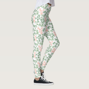 Leggings Impresión vegetal verde y bovina