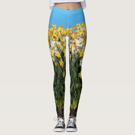 Leggings Impresionante fotografía floral de dos tonalidades