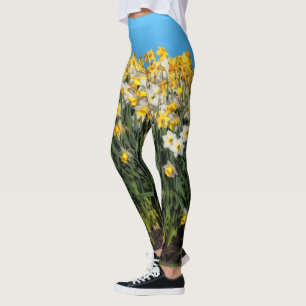 Leggings Impresionante fotografía floral de dos tonalidades