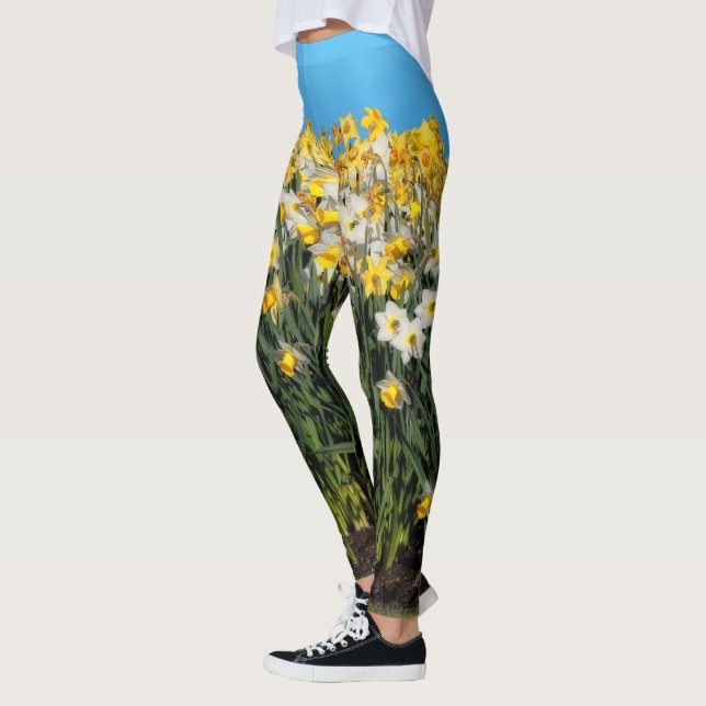Leggings Impresionante fotografía floral de dos tonalidades (Izquierda)