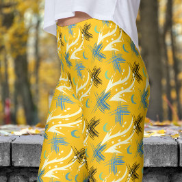 Leggings Impresionante patrón de caída de dragón amarillo N