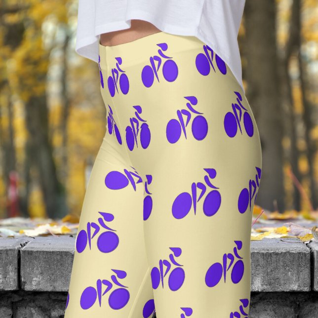 Leggings Impresionante patrón de ciclismo de mujeres blanca (Womens Cycling on Vanilla White Leggings)