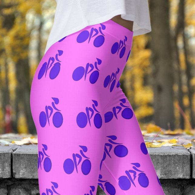 Leggings Impresionante Patrón de Ciclismo de Mujeres Ultra  (Womens Cycling on Ultra Pink Leggings)