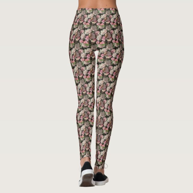 Leggings Impresionante patrón de flores de entrenamiento fe (Reverso)