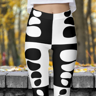 Leggings Impresionante patrón de guijarros blancos y negros