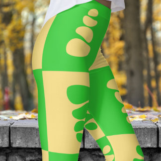 Leggings Impresionante patrón de guijarros verdes y dunas