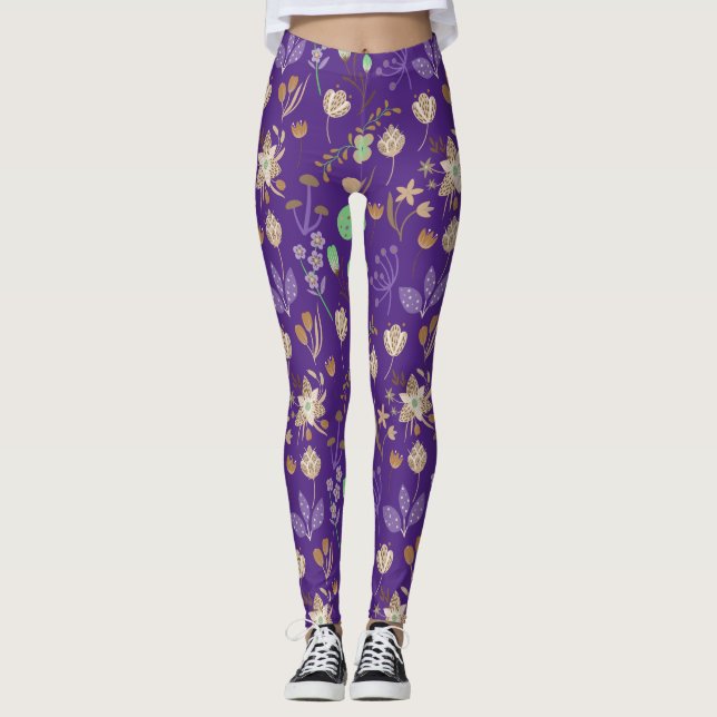 Leggings Impresionante patrón floral (Anverso)