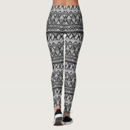Leggings Impresionante Patrón Geométrico tribal Gris de Mod