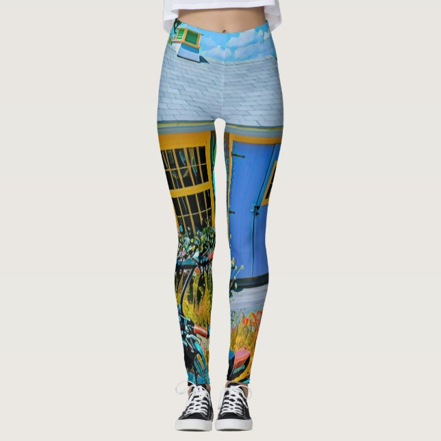 Leggings Impresionante pintura en bicicleta (Anverso)
