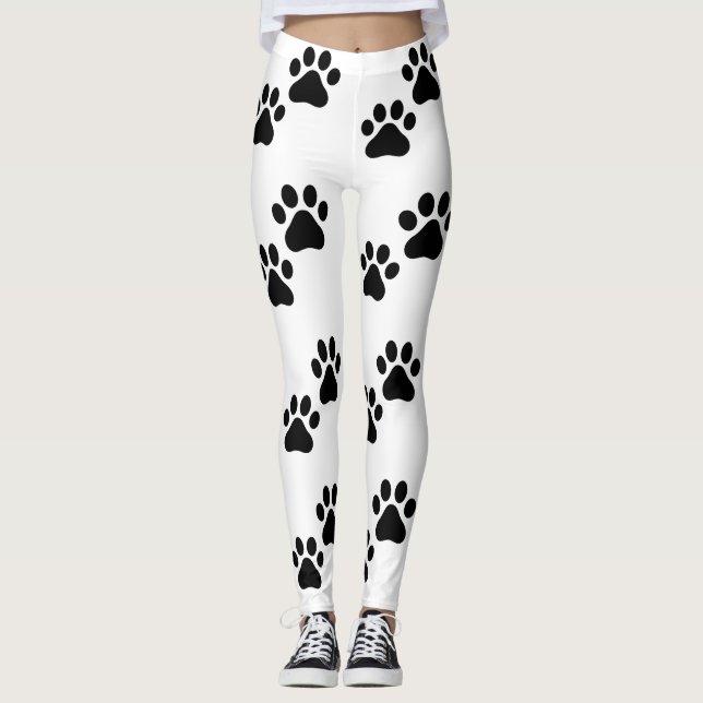 Leggings Impresiones de la pintura blanca y negra (Anverso)