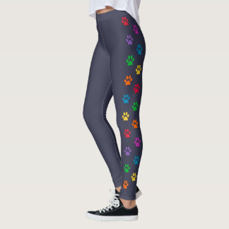 Leggings Impresiones lindas de la pata del arco iris