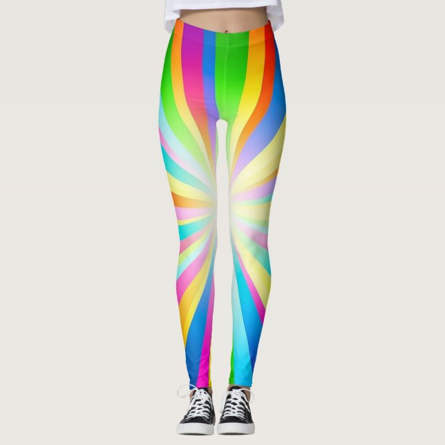 Leggings impresos con rayos de sol para mujeres (Anverso)