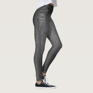 Leggings Impresos De Gris Wash Jean