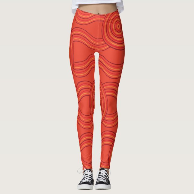 Leggings Incendio de arte aborigen (Anverso)