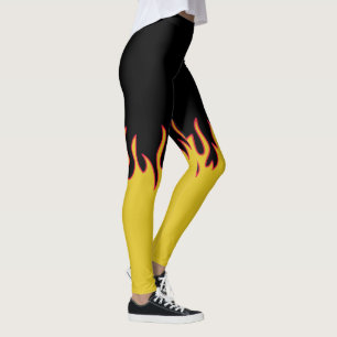 Leggings Incendios amarillos, rojos y negros