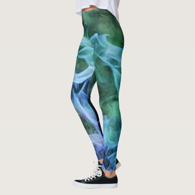 Leggings Incendios Azules Incendios Resumen Leyendas de Art (Izquierda)
