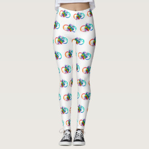 Leggings Infinidad brillante con la mariposa arcoiris