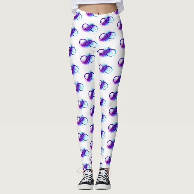 Leggings Infinito con pluma púrpura (Anverso)