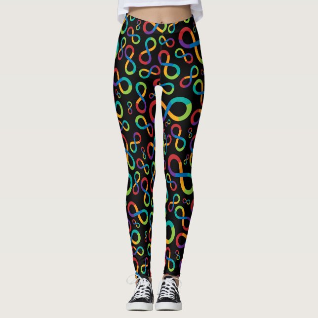Leggings Infinito Neurodiversity del arco iris del autismo (Anverso)