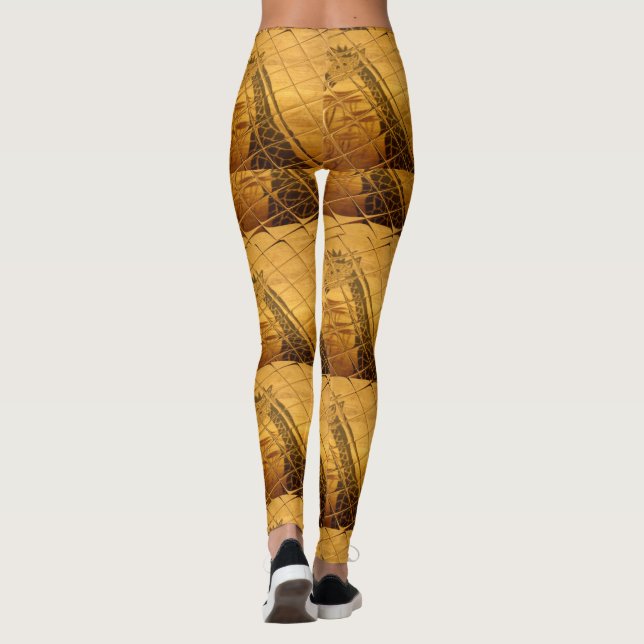 Leggings Infinity Golden Giraffe Animal Motiart Print (Reverso)
