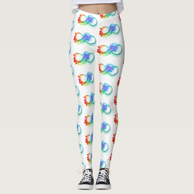 Leggings Infinity with Rainbow Jellyfish (Anverso)