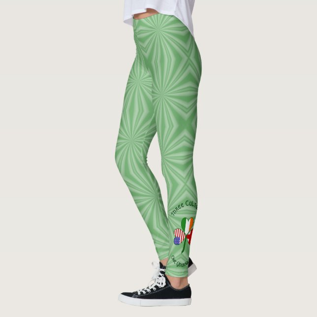 Leggings Inglaterra Irlanda Estados Unidos Bandera Shamrock (Izquierda)