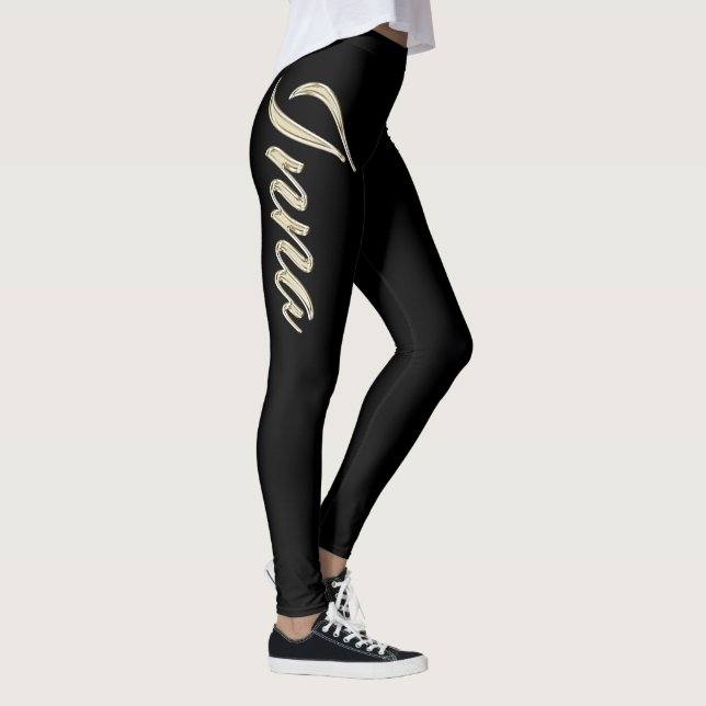 Leggings Inna white gold Handwriting Hose (Derecha)