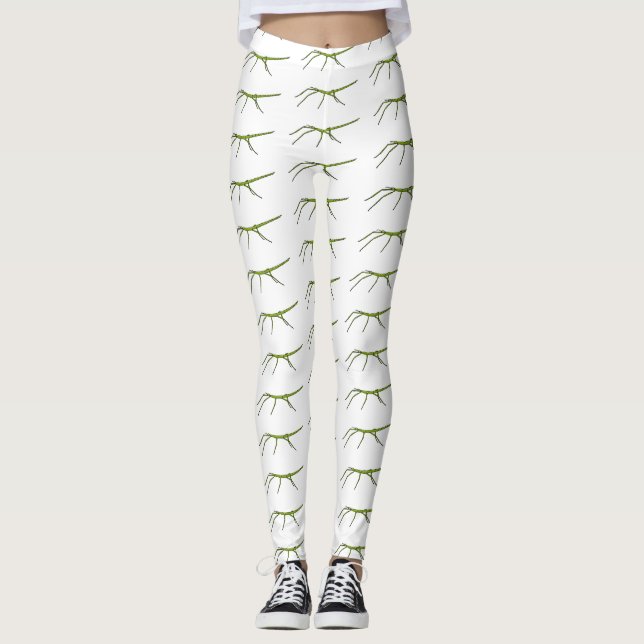 Leggings Insectos de palos verdes con caras felices persona (Anverso)
