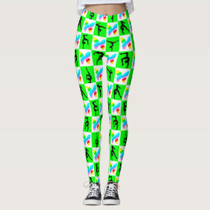 LEGGINGS INSPIRACIÓN DE GIMNASTICAS DE MARIPOSAS VERDES