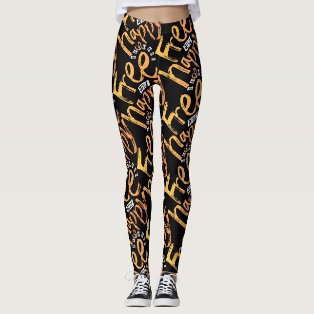 Leggings Inspiración Libre Feliz Gradiente Amarillo Gradien (Anverso)