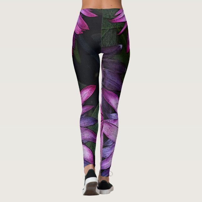 Leggings Instinto para las polainas para mujer de la flor (Reverso)
