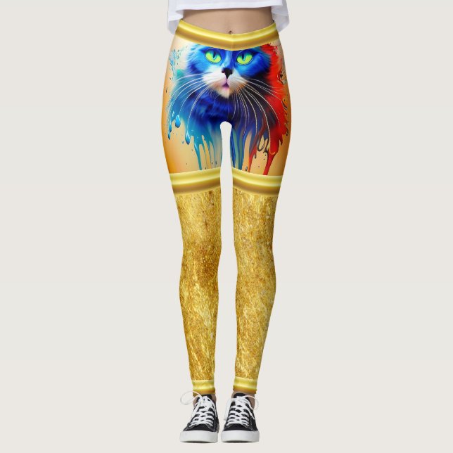 Leggings Inteligencia artificial animal gato colorido (Anverso)