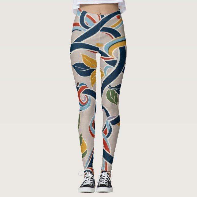 Leggings Interwoven Vines in Vibrant Harmony (Anverso)