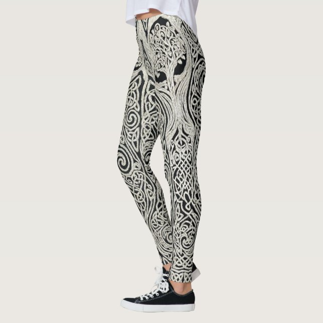 Leggings Intricate Celtic Tree of Life Knotwork Design (Izquierda)